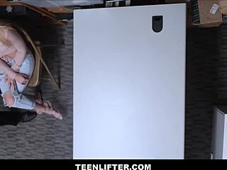 I cought petite blonde shoplifting, she gives blowjob to avoid cops