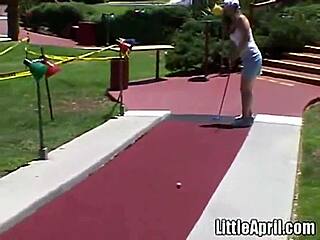 Teen April 18+ fingers herself solo in outdoor scene. Watch her tease and play.