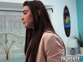 i watched this hot brunette agent ride my cock in cowgirl while stealing me from her boss