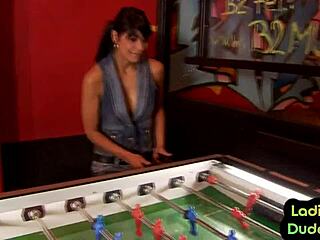 Femdom babes pegging guy with bottle