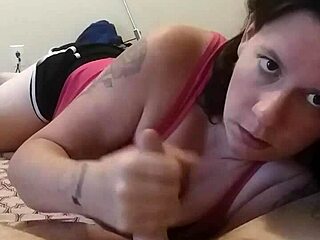 Intense homemade MILF handjob and blowjob action