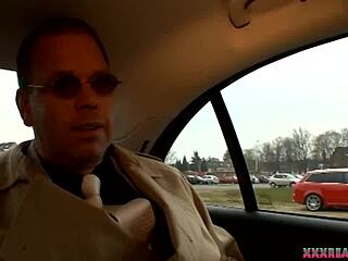 Horny milf taxi driver hooks up with stranger for wild ride