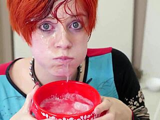 flogged bdsm submissive drinks lube in rough session