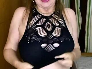 Can busty milf MariaOld handle this wild titty fuck with toys?