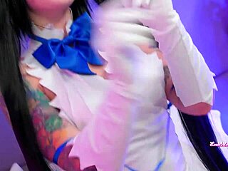 Hestia Takes Rainbow Dildos Deep in Both Holes, Leah Meow!