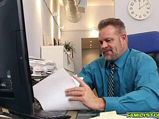 bambi brooks eagerly deepthroats her stepdad's massive cock in a forbidden encounter