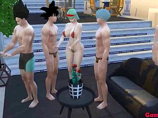 ड्रैगन बॉल बुल्मा हार्ड एनल एक्शन में लती है