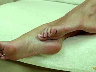 Angel Kathia Nobili indulges in foot fetish activities passionately.