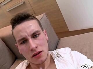 In this hardcore gay sex scene, two men engage passionately