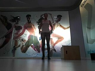 Cute Blonde Teen 18+ Stretching Hard at Gym