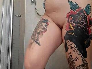 alina enjoys a relaxing shower