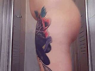 alina enjoys a relaxing shower