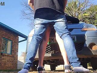 Stepdaughter gets fucked on her first car with wet pussy