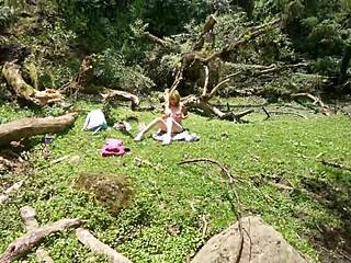 found hyperversos girl making video in forest, she let me record 😏