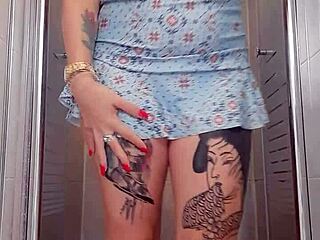 alina enjoys a relaxing shower