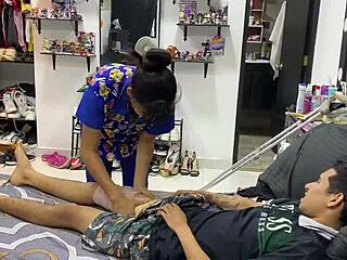 Hired Nurse Gives Pussy and Tits!