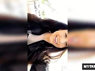 Masturbation with dildo and big boobs in public changing room