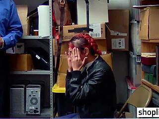 asian milf stepmom gives blowjob and gets fucked by officer at work