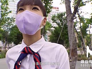 Small-breasted Asian beauty gets wild in a trailer pick-up