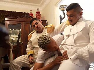 Hey, check Thiago Independência getting wild backstage in a comic anal scene!