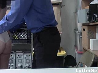 shoplifter teen 18+ dragged to security office for punishment deal