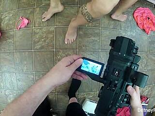 Britney Amber Gets Cumshot on Her Big Tits in Threesome