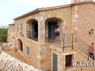 Hitzefrei German Babe Ashley Dark Gets Fucked Doggystyle On The Balcony.