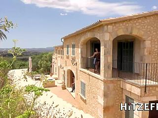 Hitzefrei German Babe Ashley Dark Gets Fucked Doggystyle On The Balcony.