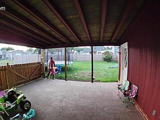 Wife sucks and fucks outdoors in public for creampie as cars pass by