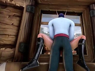 elf thief stuck in window for rough whorecraft action