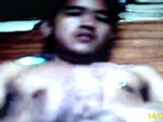 Watch this Asian Pinoy twink wanking in a scandalous gay masturbation session