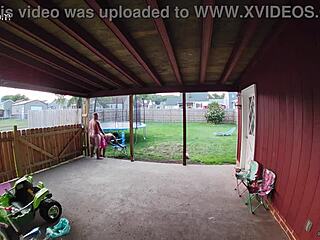 Wife sucks and fucks outdoors in public for creampie as cars pass by