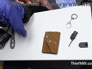 hammering an inked milf suspect over the office desk while she moans in ecstasy