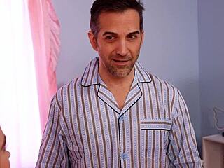 Chloe Rose And Clara Trinity Take Turns Riding Donnie Rock's Erected Cock