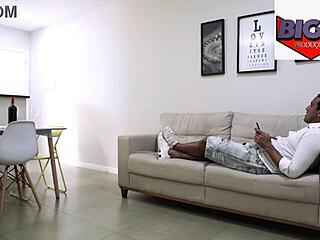 Brunette woman enjoys double penetration and anal action at home with well-endowed performers