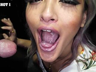 Wow, check petite 18+ Asian and brunette suck cock in June gloryhole cumpilation! 😍