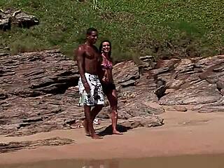 Big black cock pounds nasty latina outdoor blowjob hardcore sex