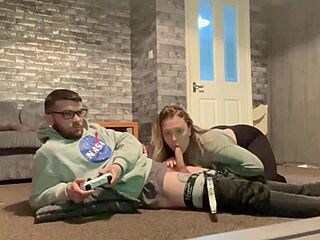 Gaming while girlfriend sucks my cock, every boy's fantasy