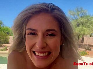 Mazzy Grace's Sloppy Poolside Deepthroat Blowjob