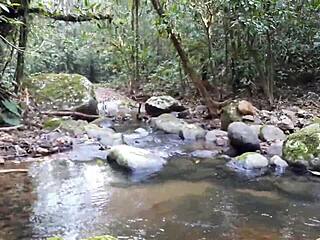 Teen 18+ gives blowjob at hidden waterfall.