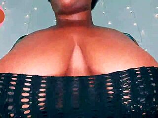 oh man, hairy ebony Karla Karess stripping in cosplay... spittin’ on them big titties!