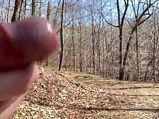 hiking couple gets hot on the trail, clothes ripped in public