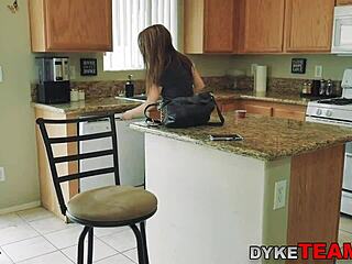 Lesbian teen 18+ with small tits tribs passionately.