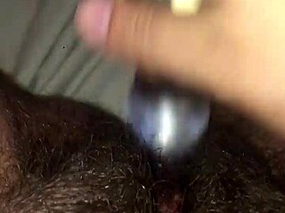 wet squirting on glass dildo