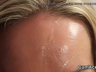 Stunner Swallows Every Drop of Face Cumshot