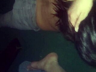 Hey, check out this mixed young slut sucking black dick deepthroat style.