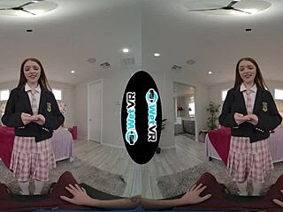 Cute redhead teen creampied by big cock in vr