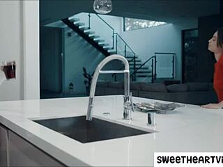 An older milf passionately licks her young girlfriend's pussy in a lesbian encounter.