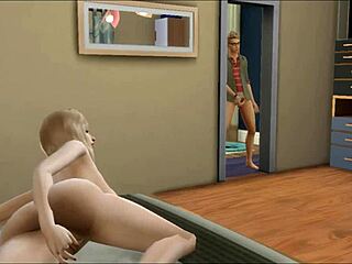 Stepson catches mother-in-law masturbating and takes her passionately