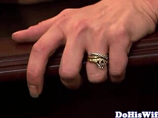 Married wife bent over and doggystyled hard on the table